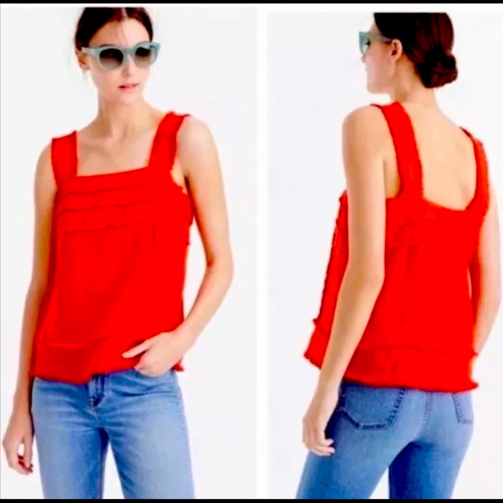 J. CREW.  linen fringe Tank Top